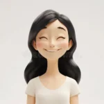 happy smiling cartoon character girl kid teenager young woman person portrait d style light background human people feelings 343948252